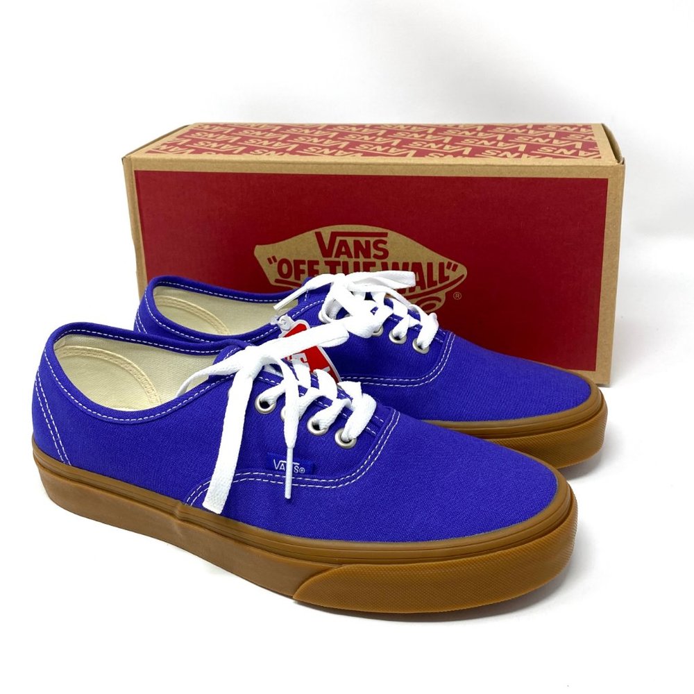 🌿Sale🌿 Vans Authentic Gum Spectrum Blue Canvas Sneakers Men's Size VN0A348A3ZE - Picture 5 of 11